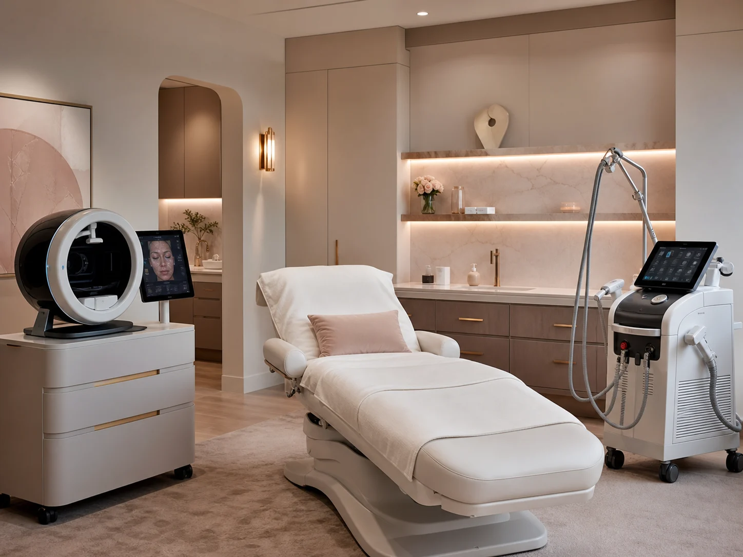 Modern aesthetic technology and treatment room